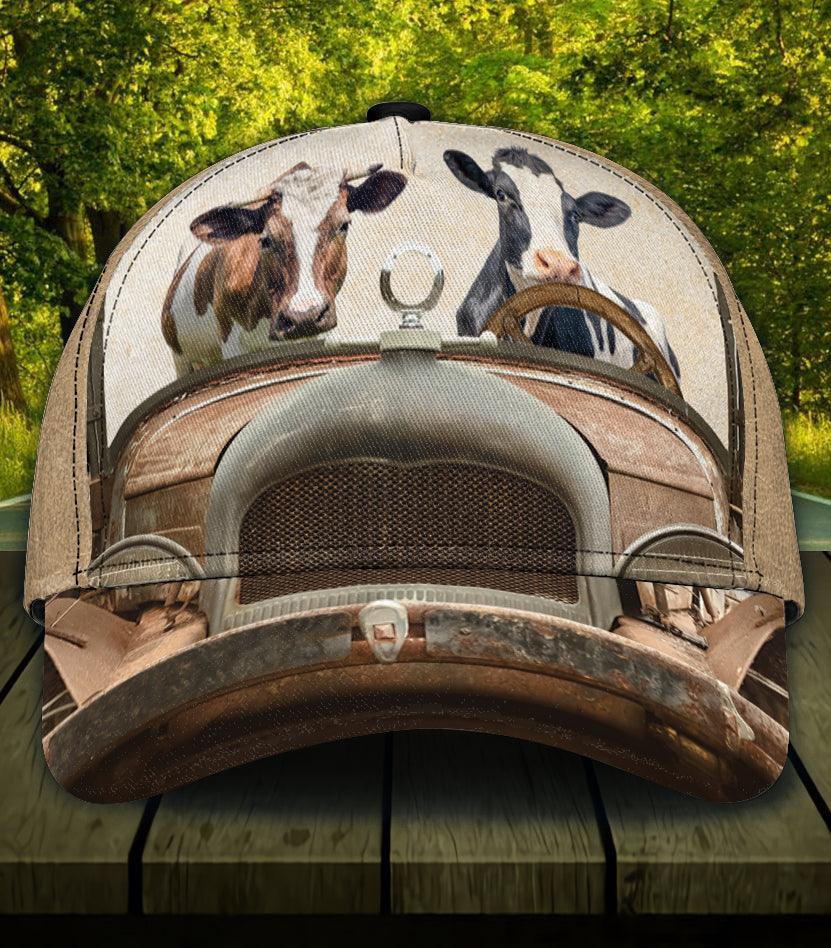 Personalized Cow Classic Cap, Personalized Gift for Farmers, Cow Lovers, Chicken Lovers Trucker Hats Custom Hats Gifts For Men & Women