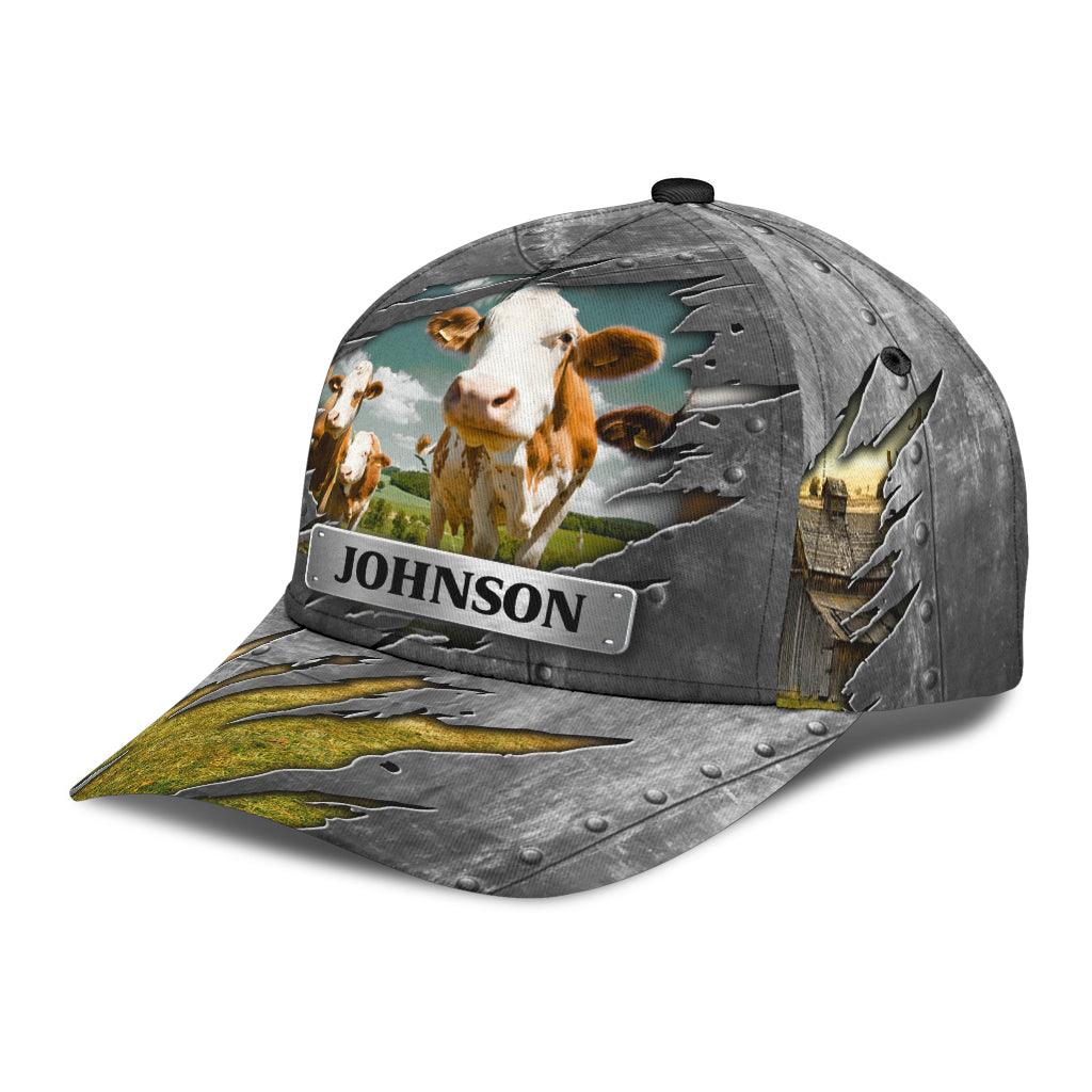 Personalized Cow Classic Cap, Personalized Gift for Farmers, Cow Lovers, Chicken Lovers Trucker Hats Custom Hats Gifts For Men & Women