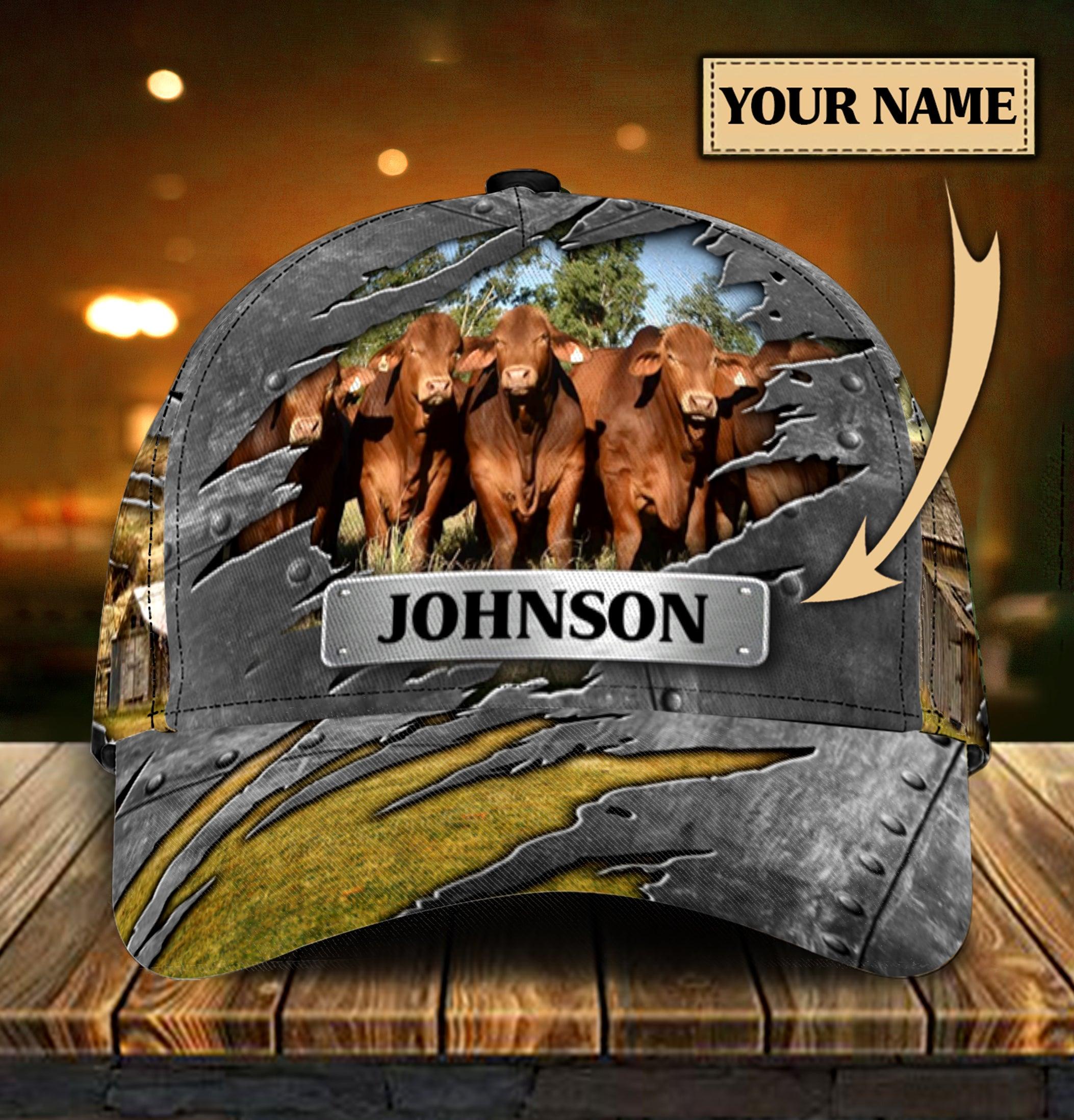 Personalized Cow Classic Cap, Personalized Gift for Farmers, Cow Lovers, Chicken Lovers Trucker Hats Custom Hats Gifts For Men & Women