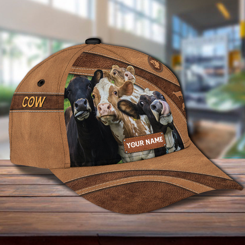 Personalized Cow Classic Cap, Personalized Gift for Farmers, Cow Lovers, Chicken Lovers Trucker Hats Custom Hats Gifts For Men & Women