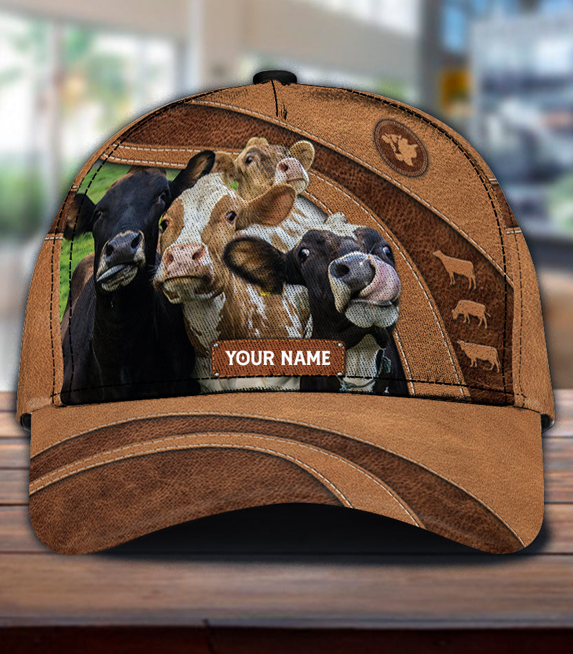 Personalized Cow Classic Cap, Personalized Gift for Farmers, Cow Lovers, Chicken Lovers Trucker Hats Custom Hats Gifts For Men & Women