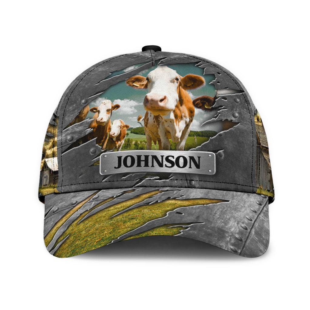 Personalized Cow Classic Cap, Personalized Gift for Farmers, Cow Lovers, Chicken Lovers Trucker Hats Custom Hats Gifts For Men & Women