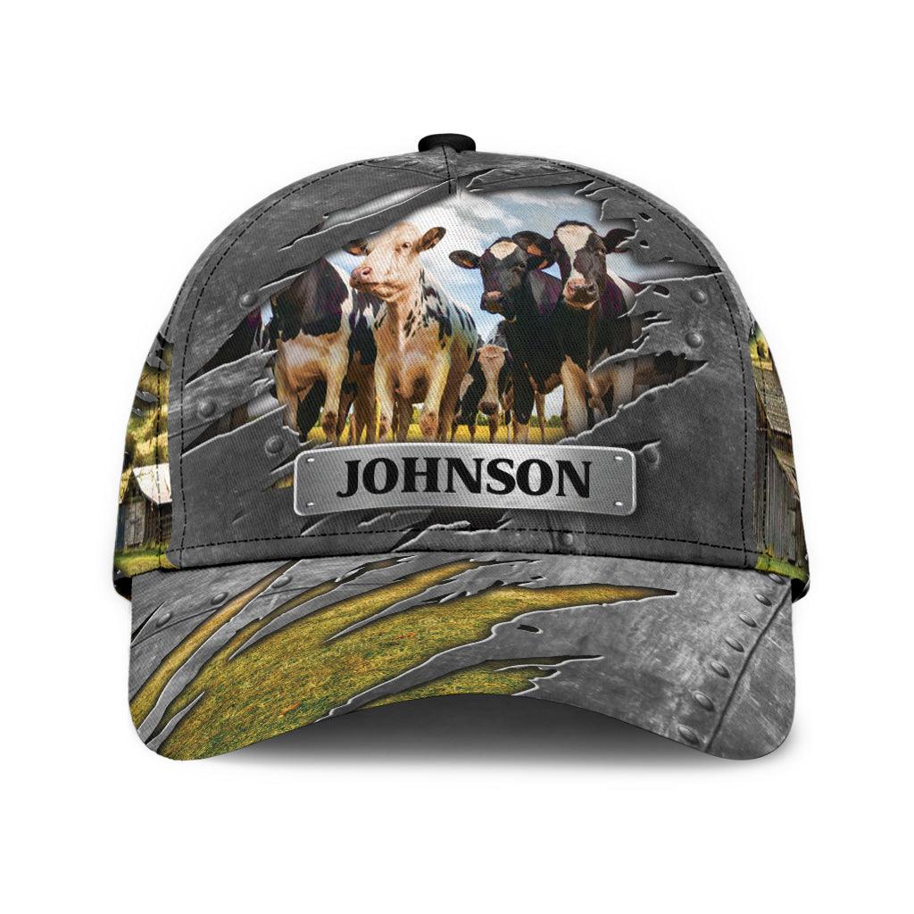 Personalized Cow Classic Cap, Personalized Gift for Farmers, Cow Lovers, Chicken Lovers Trucker Hats Custom Hats Gifts For Men & Women