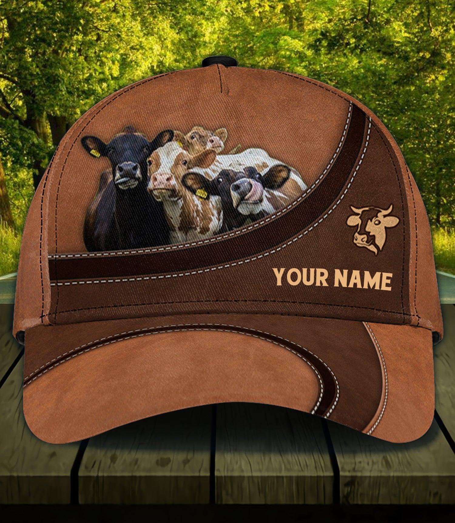 Personalized Cow Classic Cap, Personalized Gift for Farmers, Cow Lovers, Chicken Lovers Trucker Hats Custom Hats Gifts For Men & Women