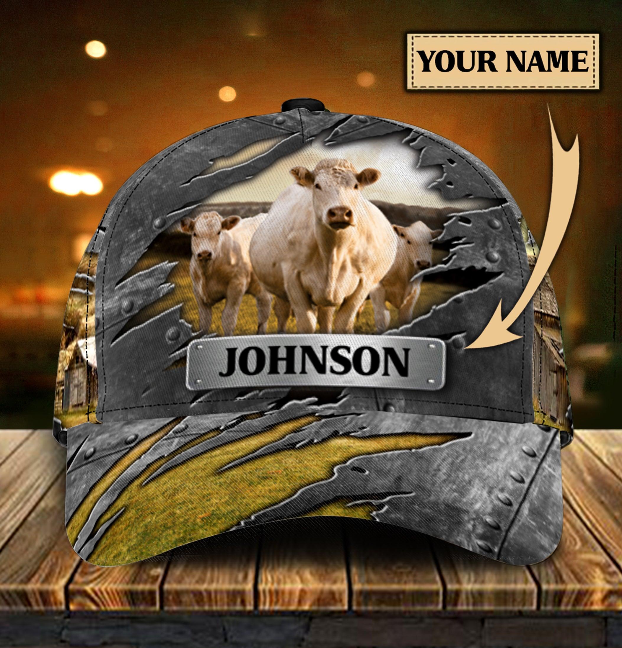 Personalized Cow Classic Cap, Personalized Gift for Farmers, Cow Lovers, Chicken Lovers Trucker Hats Custom Hats Gifts For Men & Women