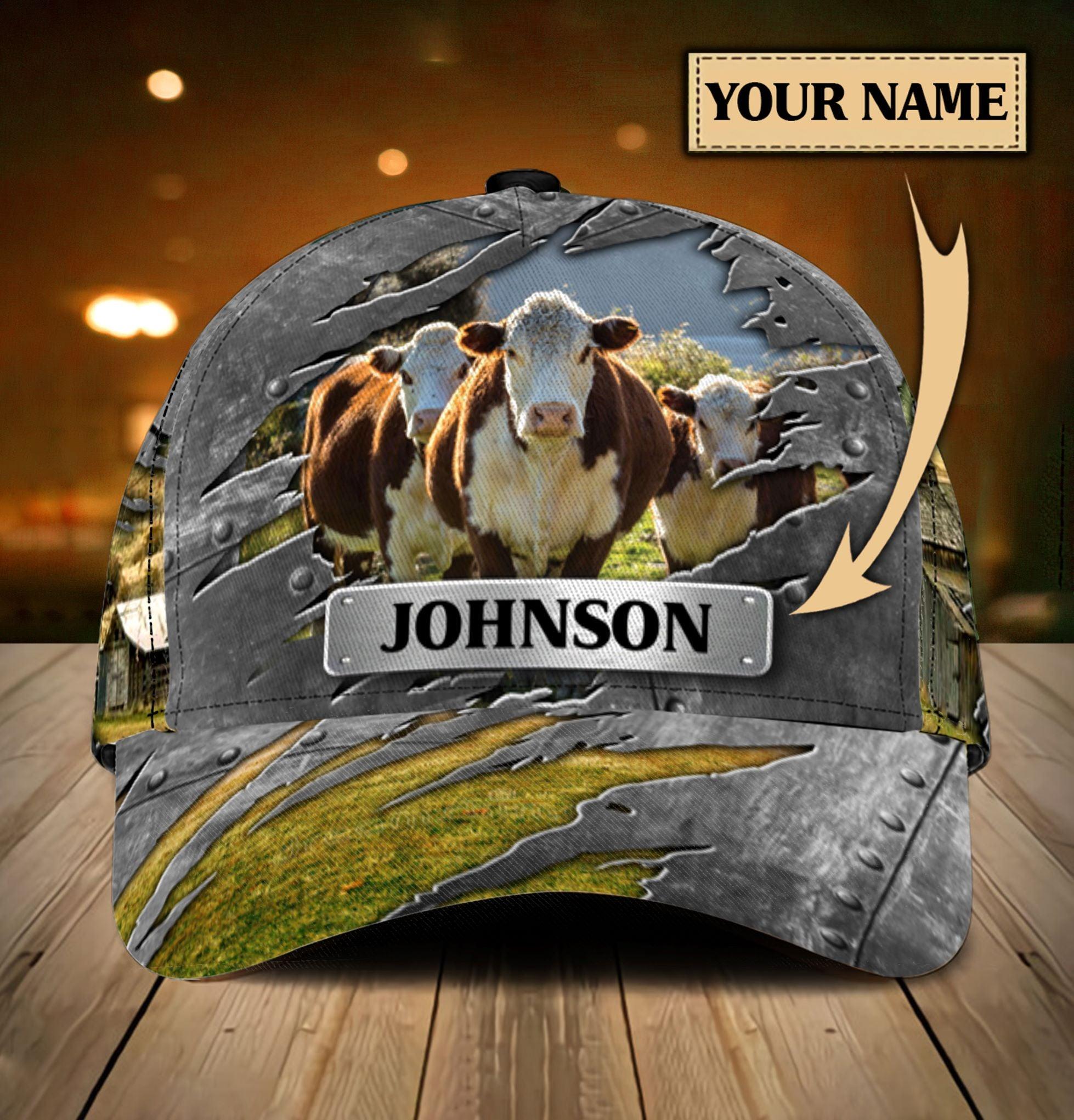 Personalized Cow Classic Cap, Personalized Gift for Farmers, Cow Lovers, Chicken Lovers Trucker Hats Custom Hats Gifts For Men & Women