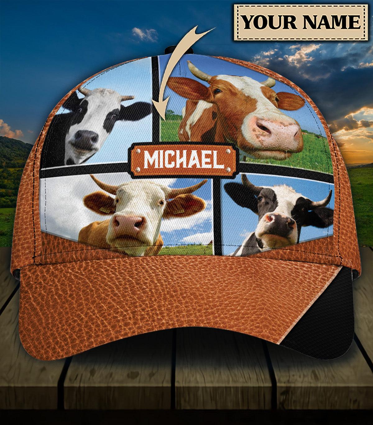 Personalized Cow Classic Cap, Personalized Gift for Farmers, Cow Lovers, Chicken Lovers Trucker Hats Custom Hats Gifts For Men & Women