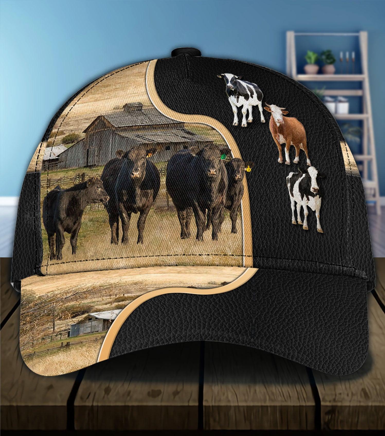 Personalized Cow Classic Cap, Personalized Gift for Farmers, Cow Lovers, Chicken Lovers Trucker Hats Custom Hats Gifts For Men & Women