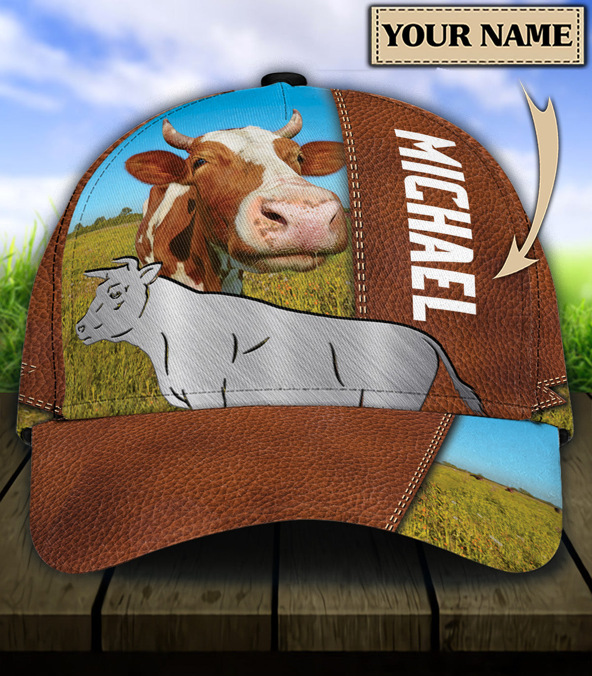 Personalized Cow Classic Cap, Personalized Gift for Farmers, Cow Lovers, Chicken Lovers Trucker Hats Custom Hats Gifts For Men & Women