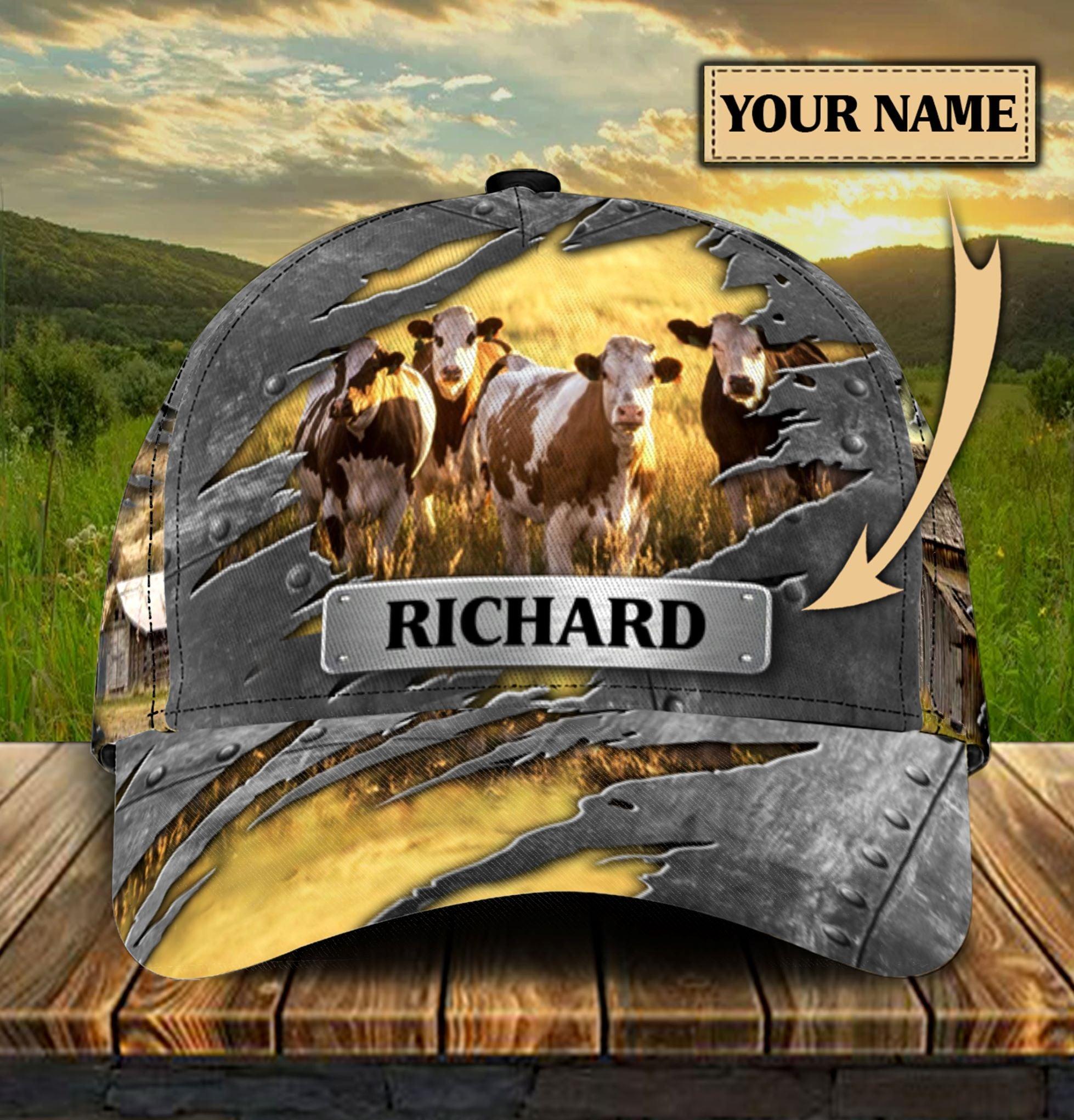 Personalized Cow Classic Cap, Personalized Gift for Farmers, Cow Lovers, Chicken Lovers Trucker Hats Custom Hats Gifts For Men & Women