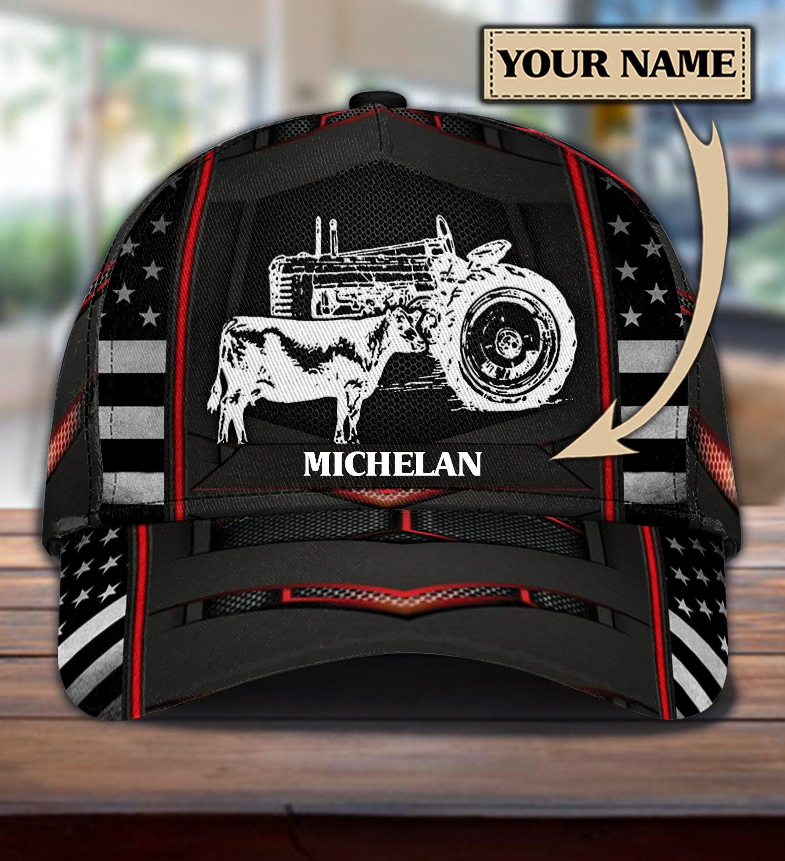 Personalized Cow Classic Cap, Personalized Gift for Farmers, Cow Lovers, Chicken Lovers Trucker Hats Custom Hats Gifts For Men & Women