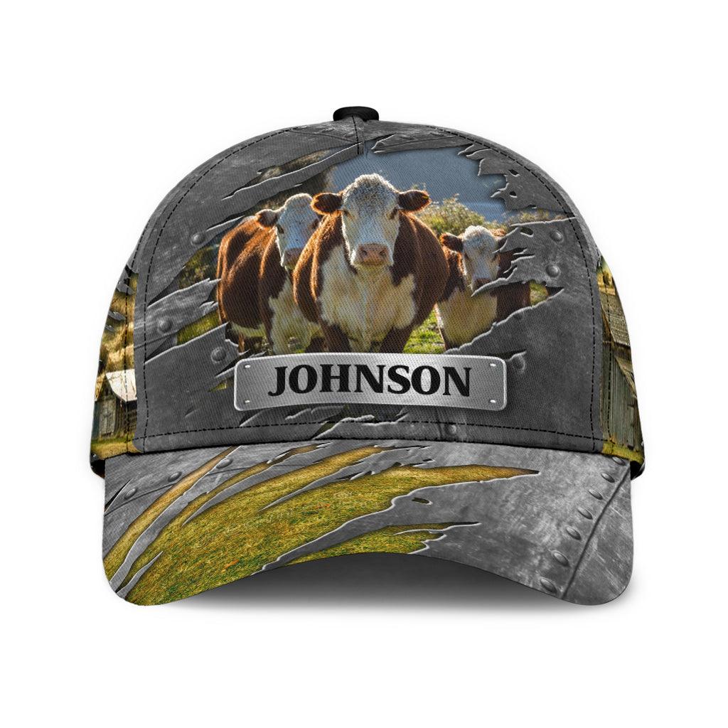 Personalized Cow Classic Cap, Personalized Gift for Farmers, Cow Lovers, Chicken Lovers Trucker Hats Custom Hats Gifts For Men & Women