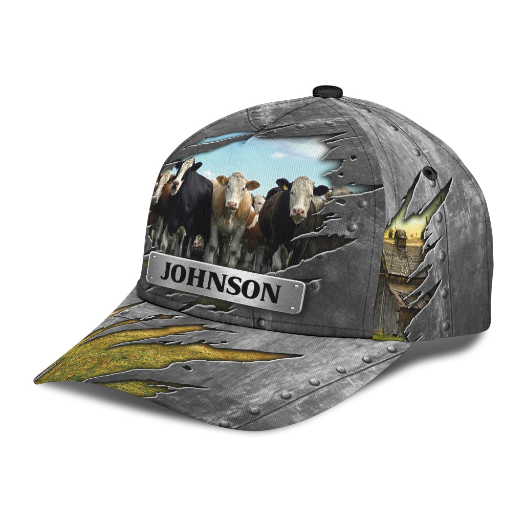 Personalized Cow Classic Cap, Personalized Gift for Farmers, Cow Lovers, Chicken Lovers Trucker Hats Custom Hats Gifts For Men & Women