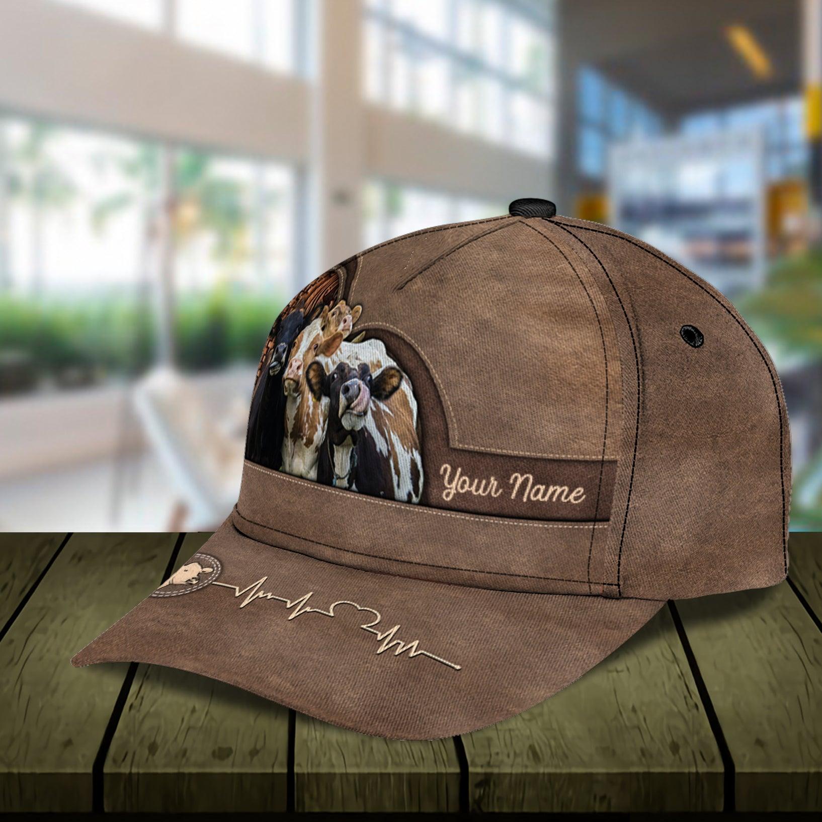 Personalized Cow Classic Cap, Personalized Gift for Farmers, Cow Lovers, Chicken Lovers Trucker Hats Custom Hats Gifts For Men & Women