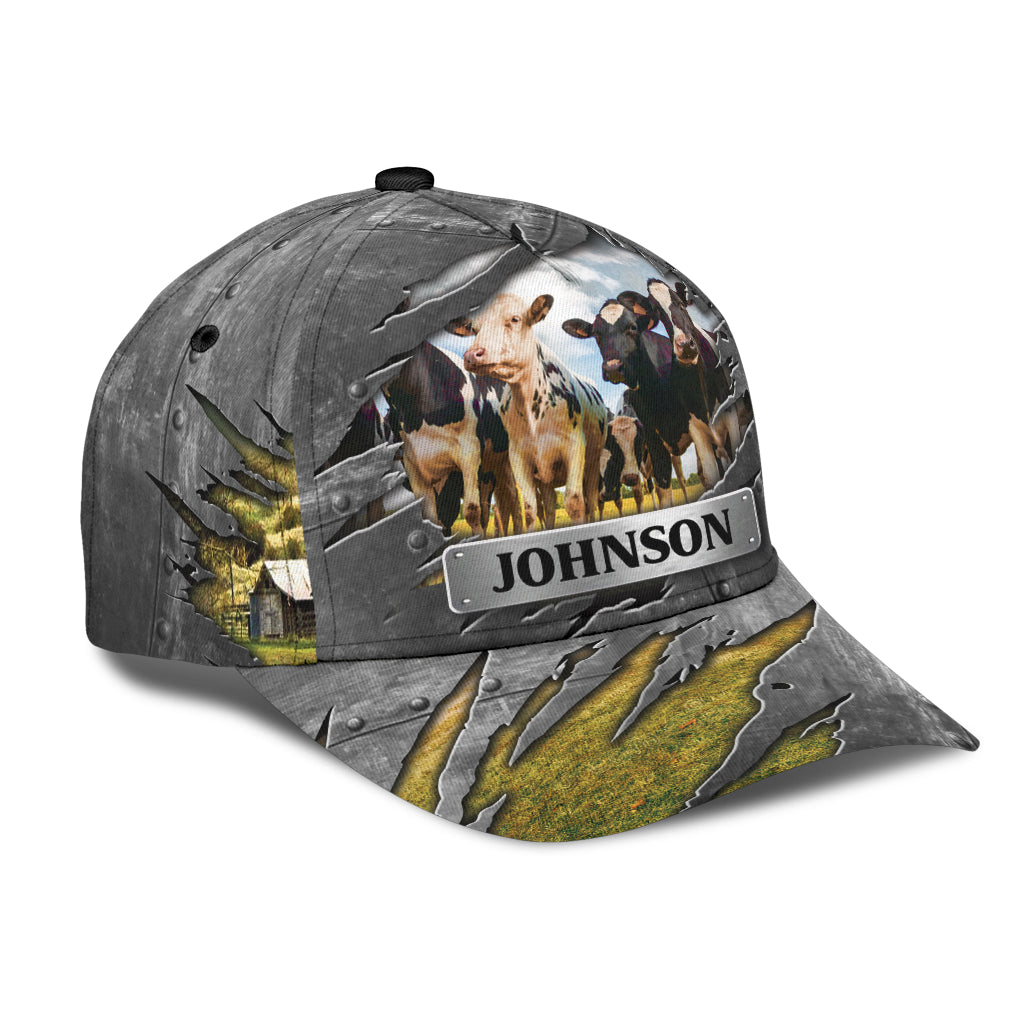 Personalized Cow Classic Cap, Personalized Gift for Farmers, Cow Lovers, Chicken Lovers Trucker Hats Custom Hats Gifts For Men & Women