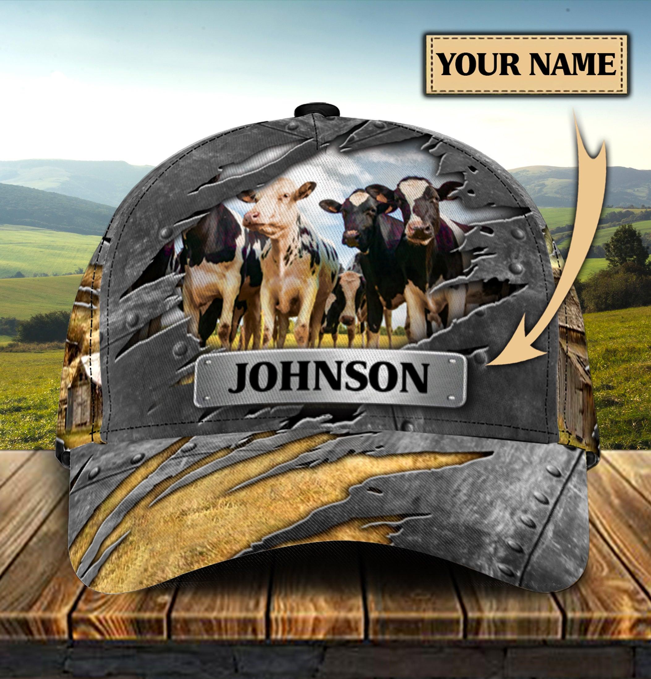 Personalized Cow Classic Cap, Personalized Gift for Farmers, Cow Lovers, Chicken Lovers Trucker Hats Custom Hats Gifts For Men & Women