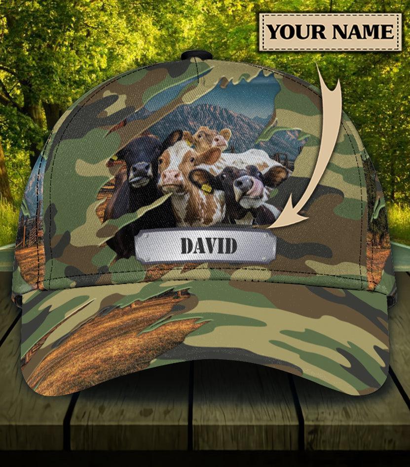 Personalized Cow Classic Cap, Personalized Gift for Farmers, Cow Lovers, Chicken Lovers Trucker Hats Custom Hats Gifts For Men & Women