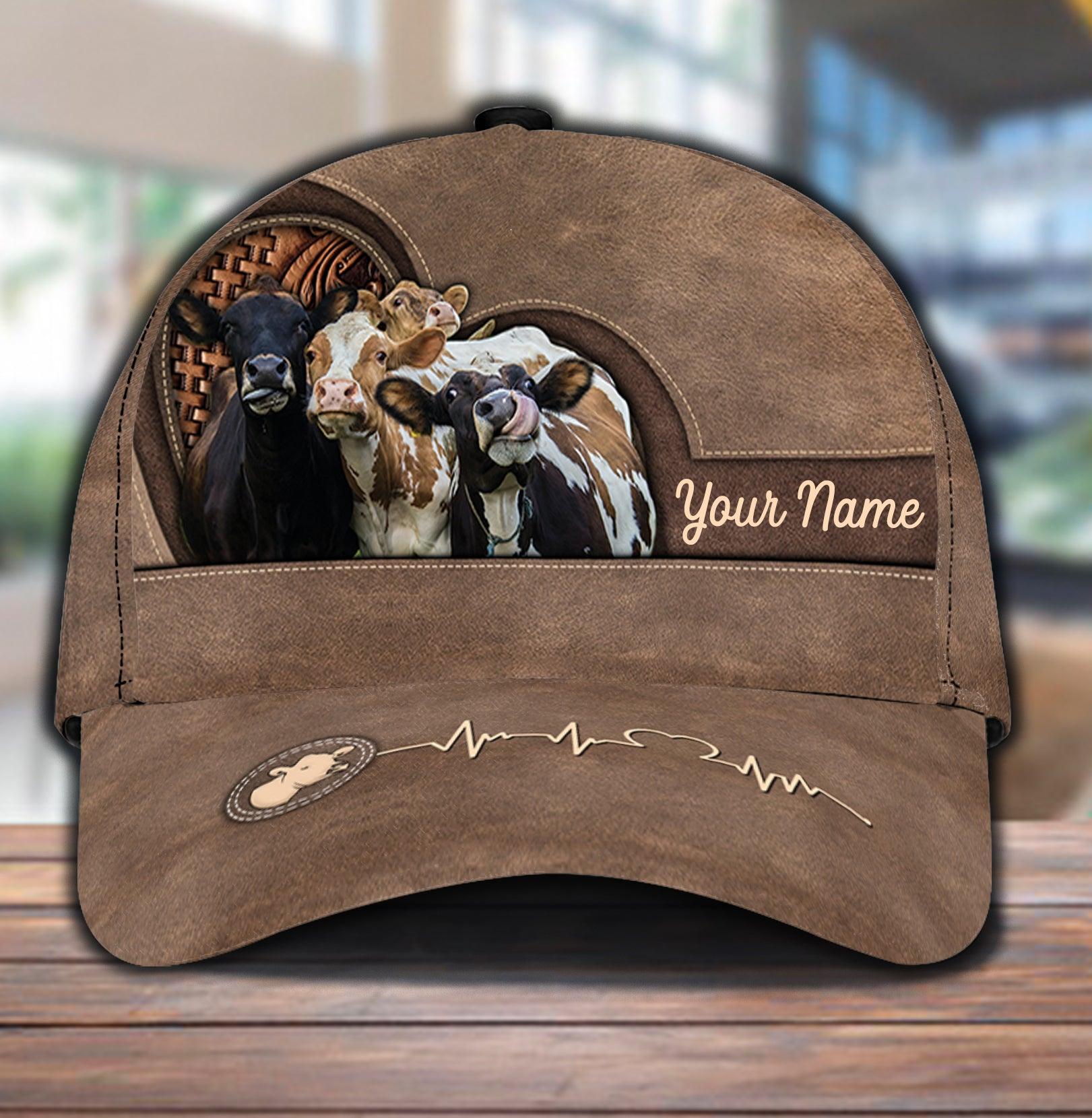 Personalized Cow Classic Cap, Personalized Gift for Farmers, Cow Lovers, Chicken Lovers Trucker Hats Custom Hats Gifts For Men & Women