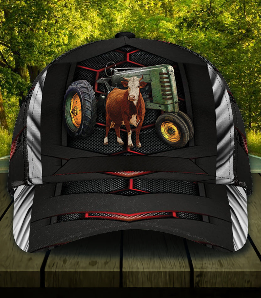 Personalized Cow Classic Cap, Personalized Gift for Farmers, Cow Lovers, Chicken Lovers Trucker Hats Custom Hats Gifts For Men & Women