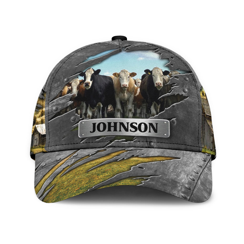 Personalized Cow Classic Cap, Personalized Gift for Farmers, Cow Lovers, Chicken Lovers Trucker Hats Custom Hats Gifts For Men & Women