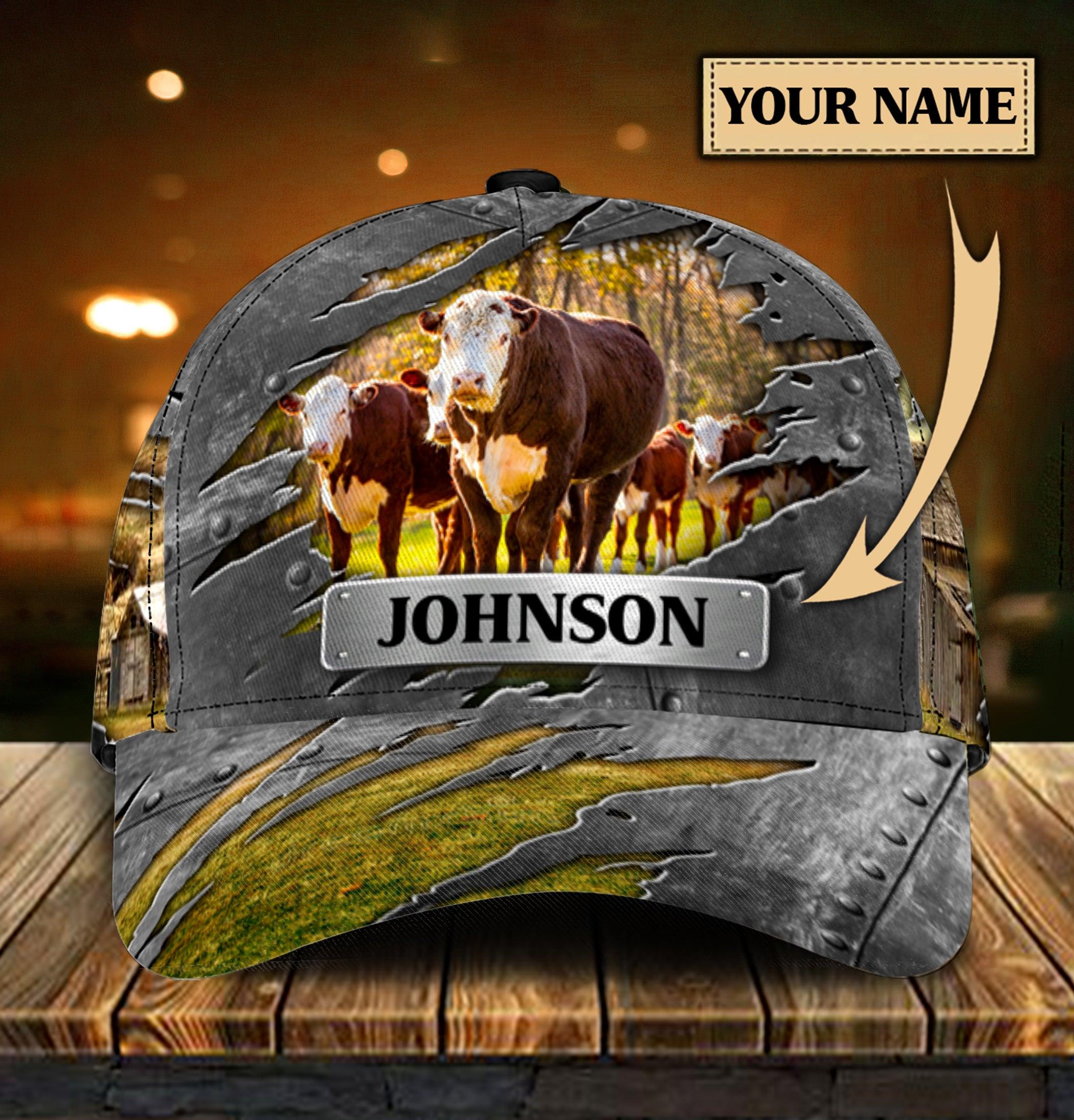 Personalized Cow Classic Cap, Personalized Gift for Farmers, Cow Lovers, Chicken Lovers Trucker Hats Custom Hats Gifts For Men & Women