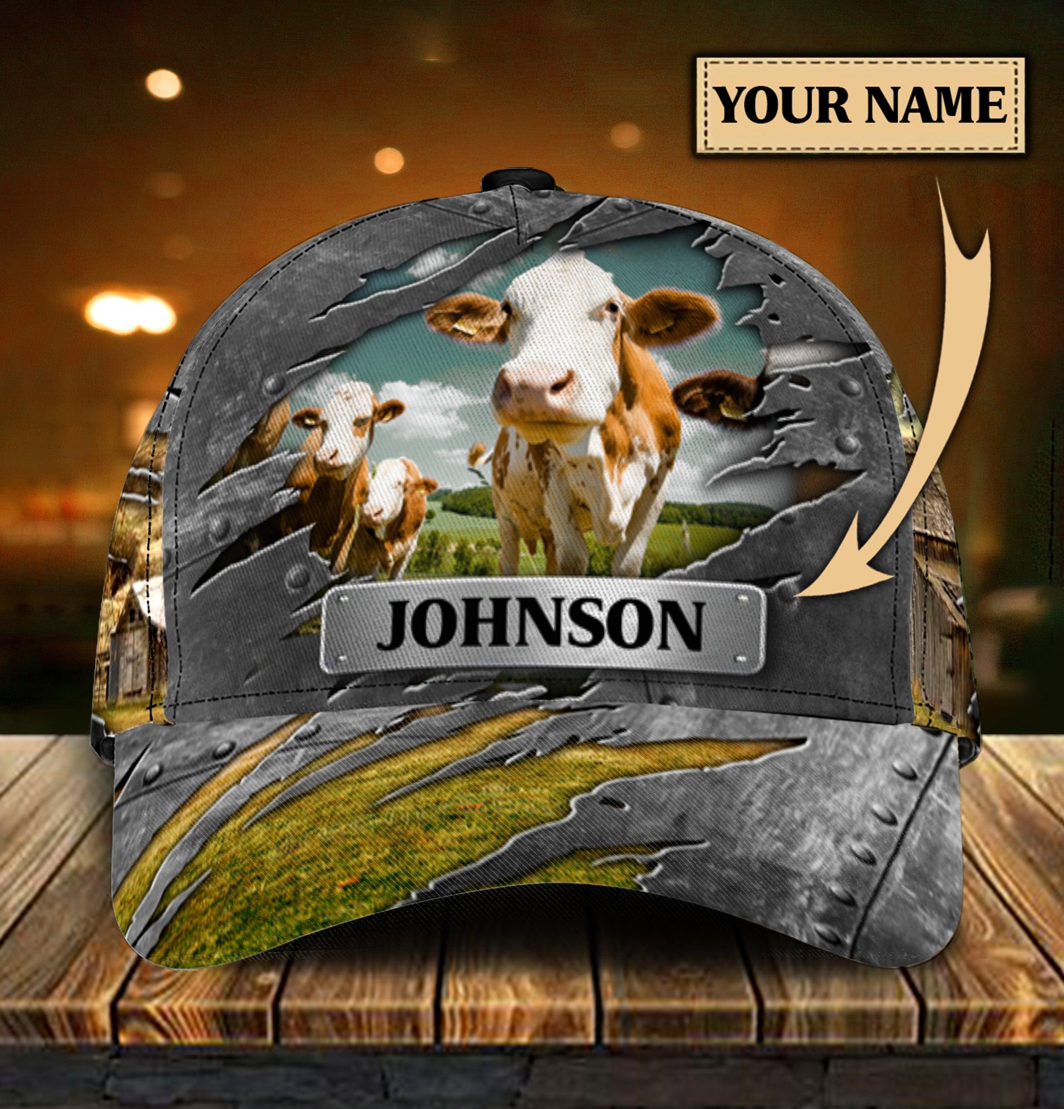 Personalized Cow Classic Cap, Personalized Gift for Farmers, Cow Lovers, Chicken Lovers Trucker Hats Custom Hats Gifts For Men & Women