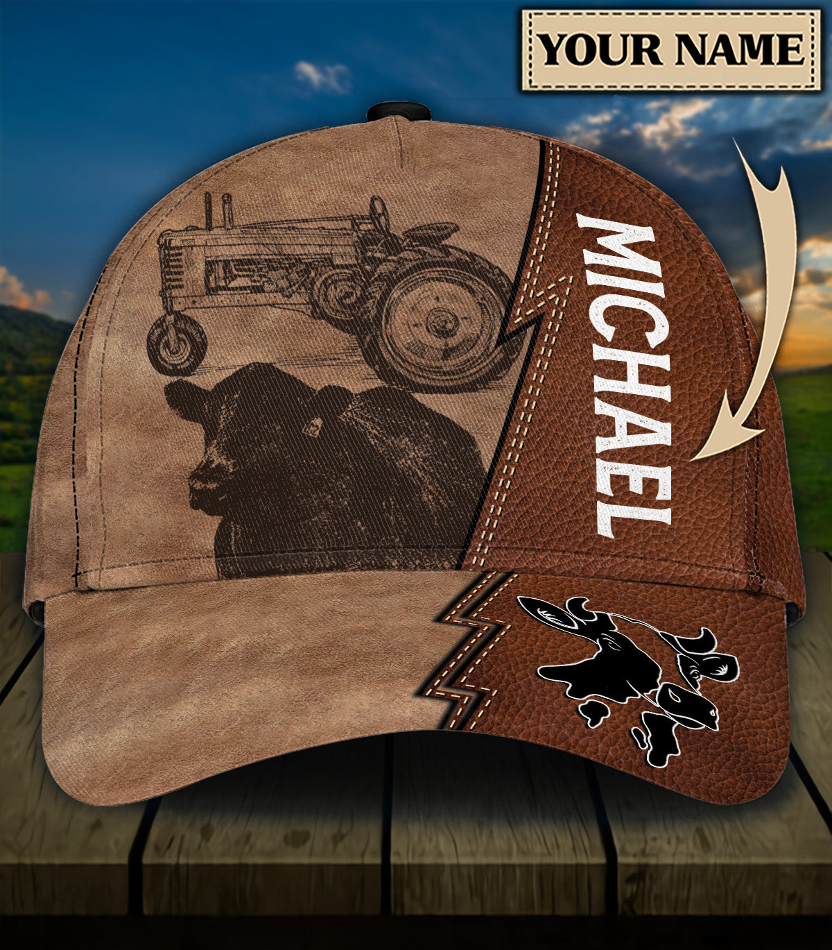 Personalized Cow Classic Cap, Personalized Gift for Farmers, Cow Lovers, Chicken Lovers Trucker Hats Custom Hats Gifts For Men & Women