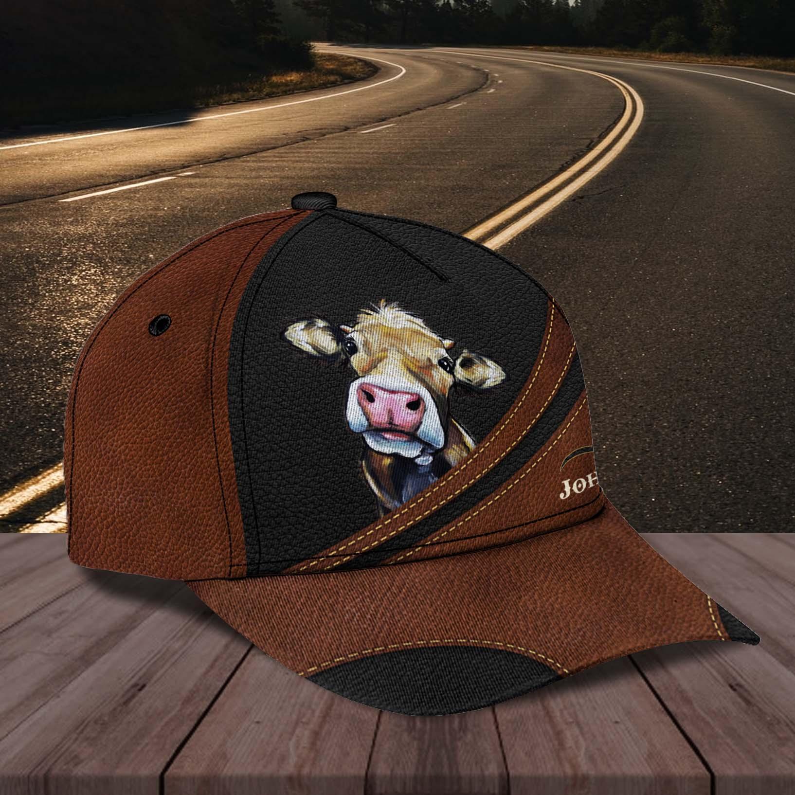 Personalized Cow Classic Cap, Personalized Gift for Farmers, Cow Lovers, Chicken Lovers Trucker Hats Custom Hats Gifts For Men & Women