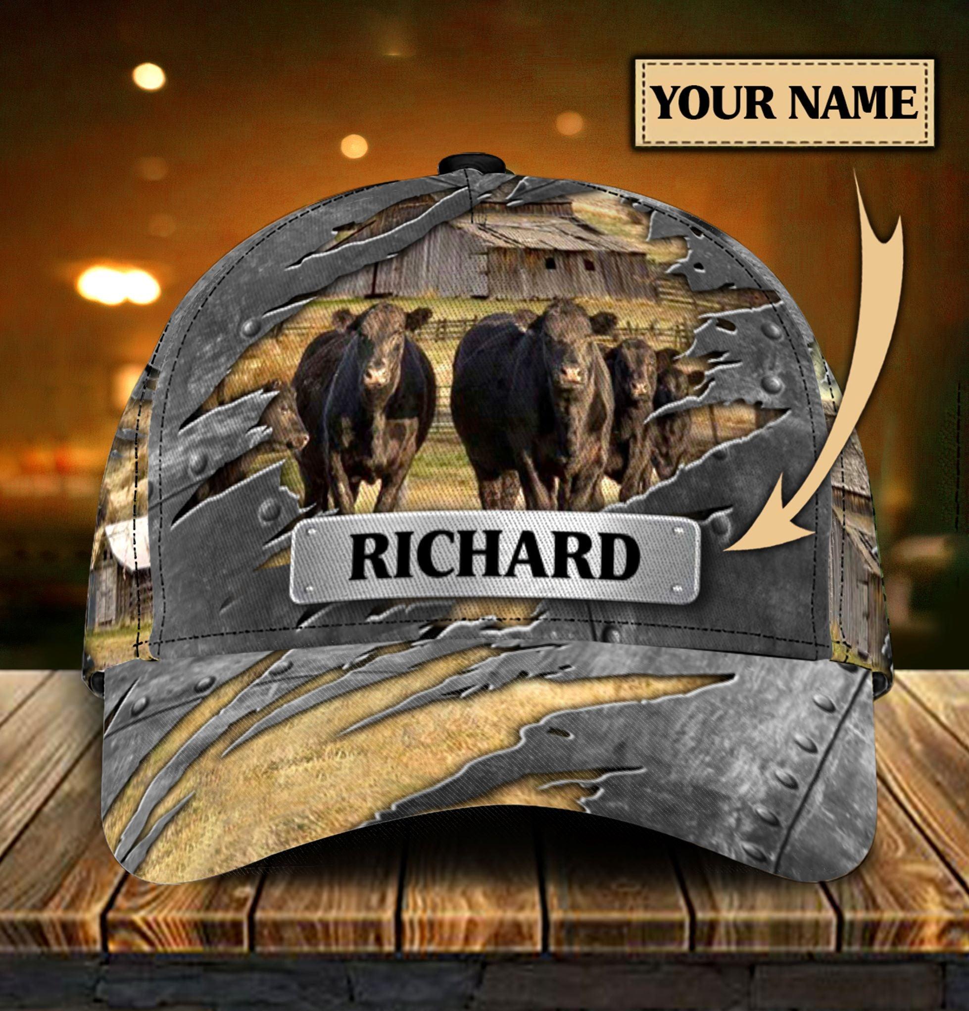 Personalized Cow Classic Cap, Personalized Gift for Farmers, Cow Lovers, Chicken Lovers Trucker Hats Custom Hats Gifts For Men & Women