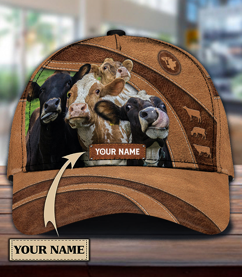 Personalized Cow Classic Cap, Personalized Gift for Farmers, Cow Lovers, Chicken Lovers Trucker Hats Custom Hats Gifts For Men & Women