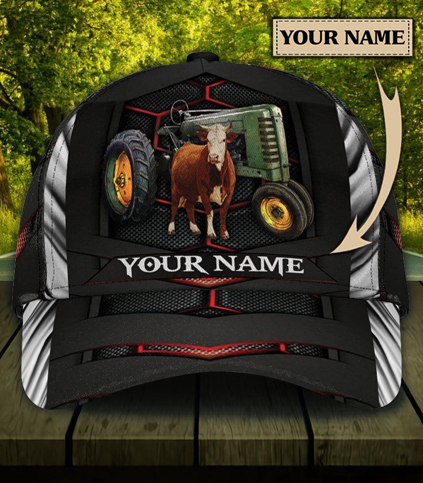 Personalized Cow Classic Cap, Personalized Gift for Farmers, Cow Lovers, Chicken Lovers Trucker Hats Custom Hats Gifts For Men & Women