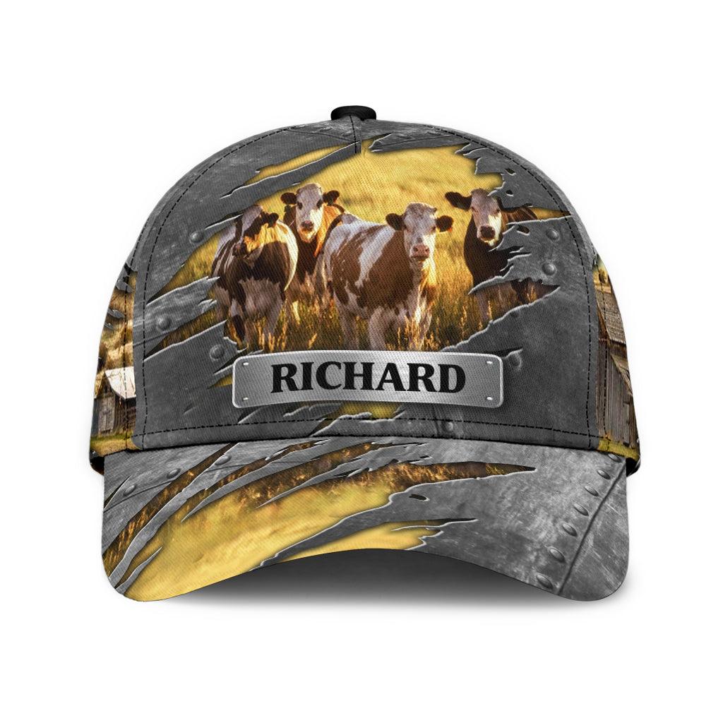 Personalized Cow Classic Cap, Personalized Gift for Farmers, Cow Lovers, Chicken Lovers Trucker Hats Custom Hats Gifts For Men & Women