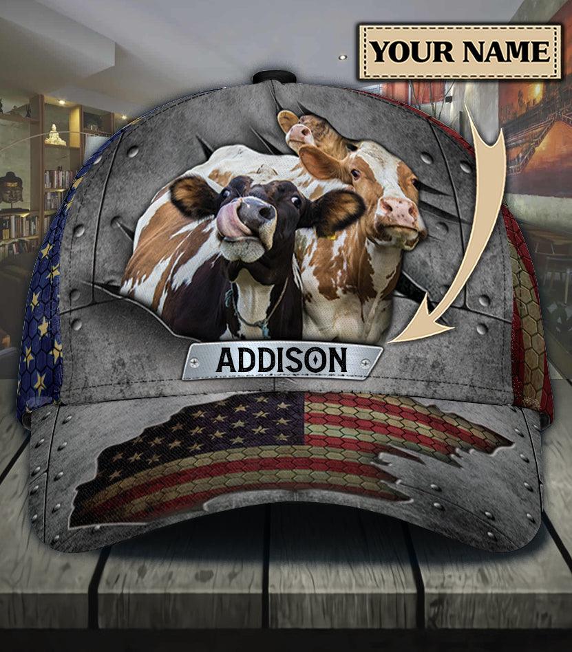 Personalized Cow Classic Cap, Personalized Gift for Farmers, Cow Lovers, Chicken Lovers Trucker Hats Custom Hats Gifts For Men & Women