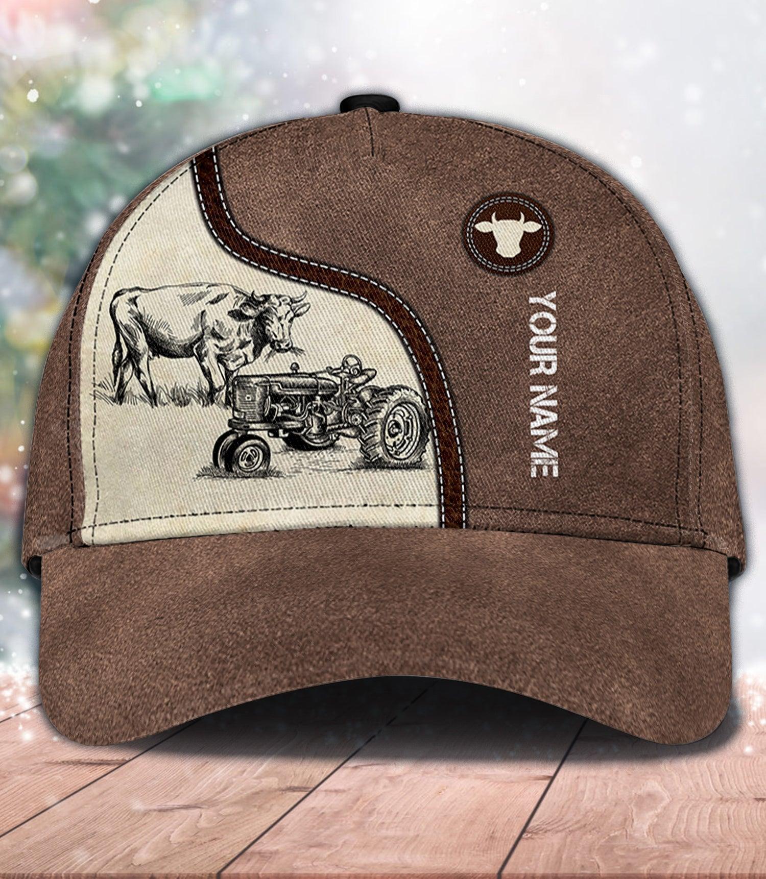 Personalized Cow Classic Cap, Personalized Gift for Farmers, Cow Lovers, Chicken Lovers Trucker Hats Custom Hats Gifts For Men & Women