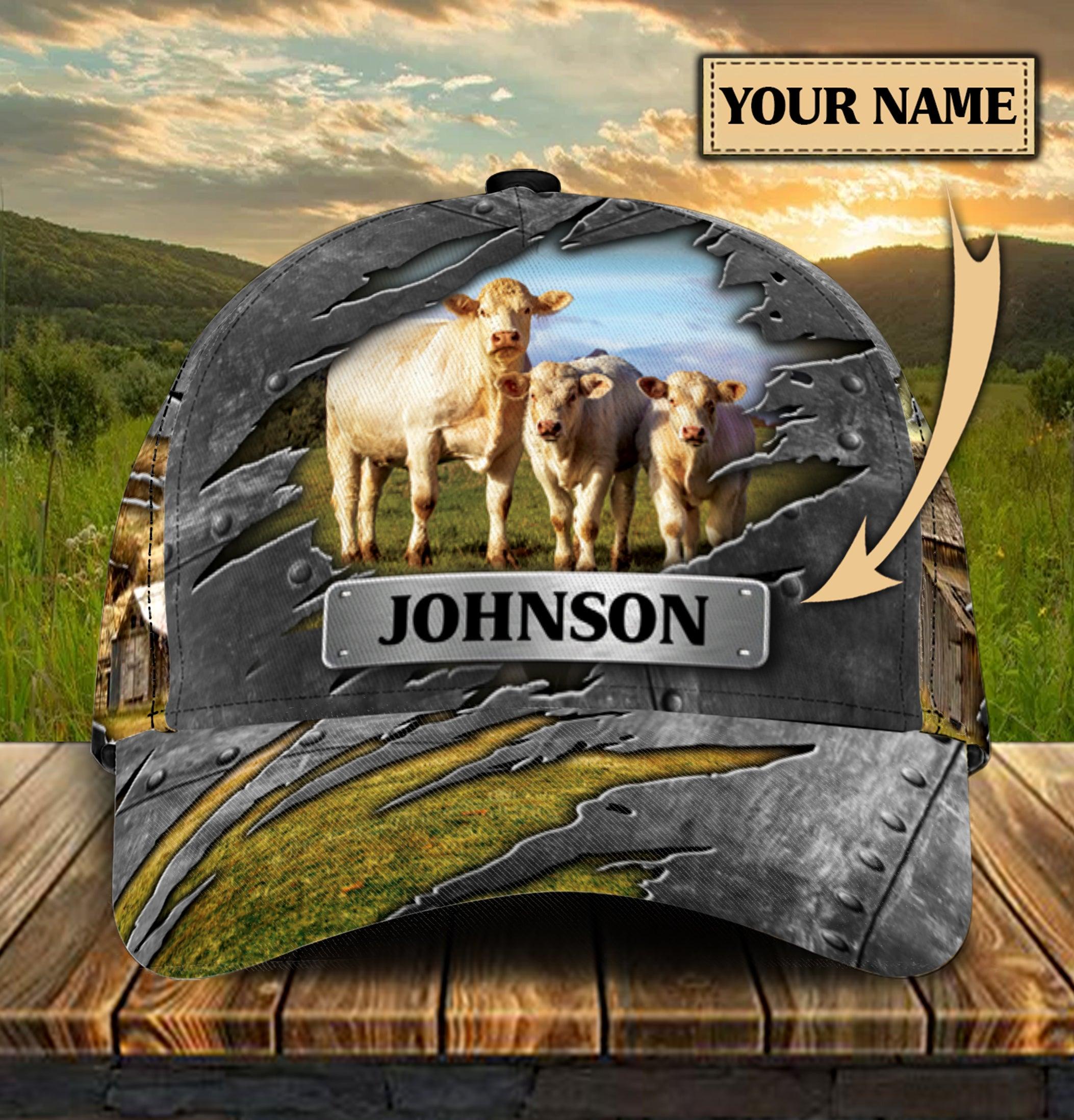 Personalized Cow Classic Cap, Personalized Gift for Farmers, Cow Lovers, Chicken Lovers Trucker Hats Custom Hats Gifts For Men & Women