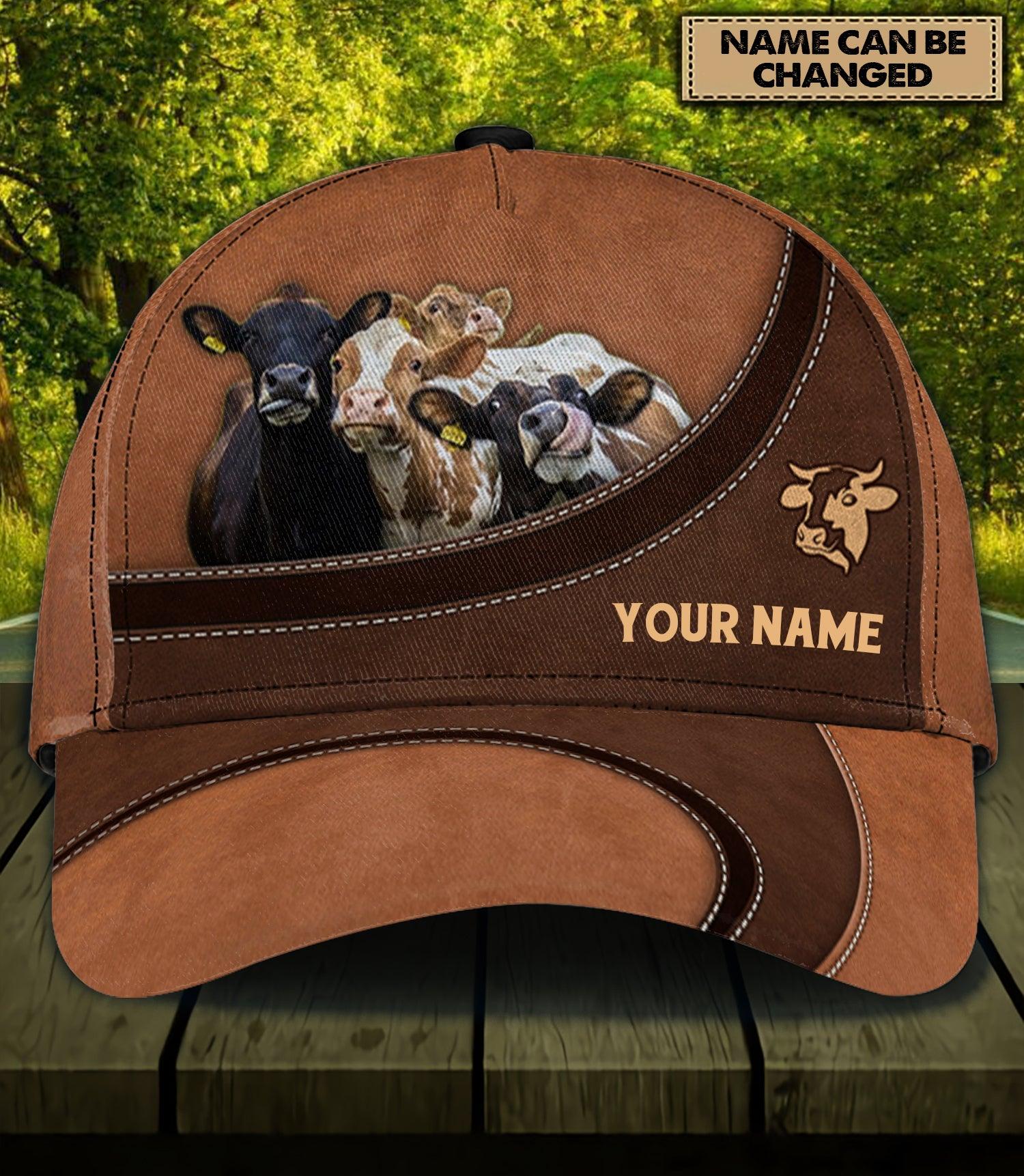 Personalized Cow Classic Cap, Personalized Gift for Farmers, Cow Lovers, Chicken Lovers Trucker Hats Custom Hats Gifts For Men & Women