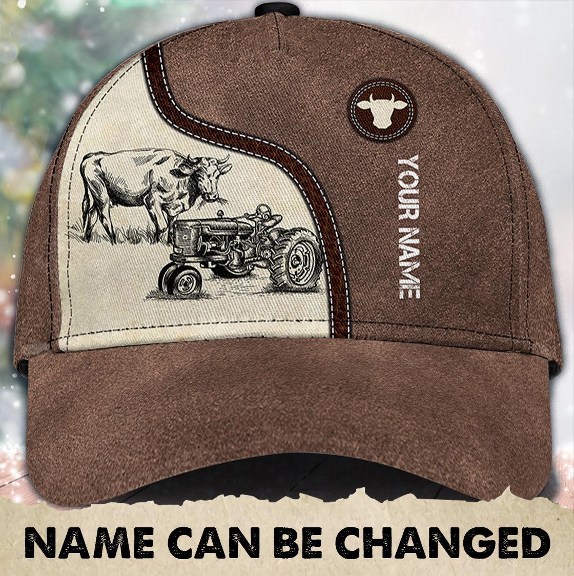 Personalized Cow Classic Cap, Personalized Gift for Farmers, Cow Lovers, Chicken Lovers Trucker Hats Custom Hats Gifts For Men & Women