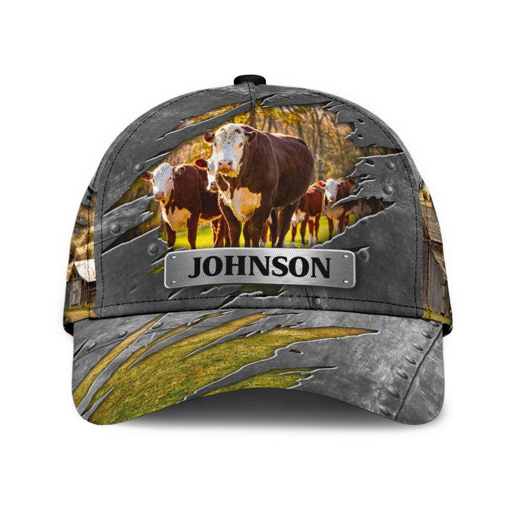 Personalized Cow Classic Cap, Personalized Gift for Farmers, Cow Lovers, Chicken Lovers Trucker Hats Custom Hats Gifts For Men & Women