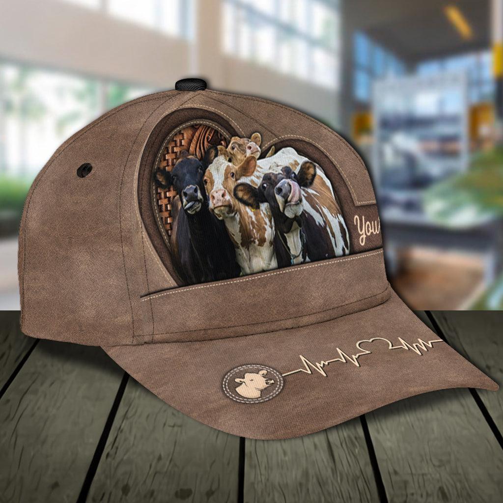 Personalized Cow Classic Cap, Personalized Gift for Farmers, Cow Lovers, Chicken Lovers Trucker Hats Custom Hats Gifts For Men & Women