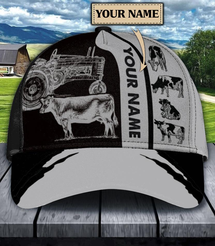 Personalized Cow Classic Cap, Personalized Gift for Farmers, Cow Lovers, Chicken Lovers Trucker Hats Custom Hats Gifts For Men & Women