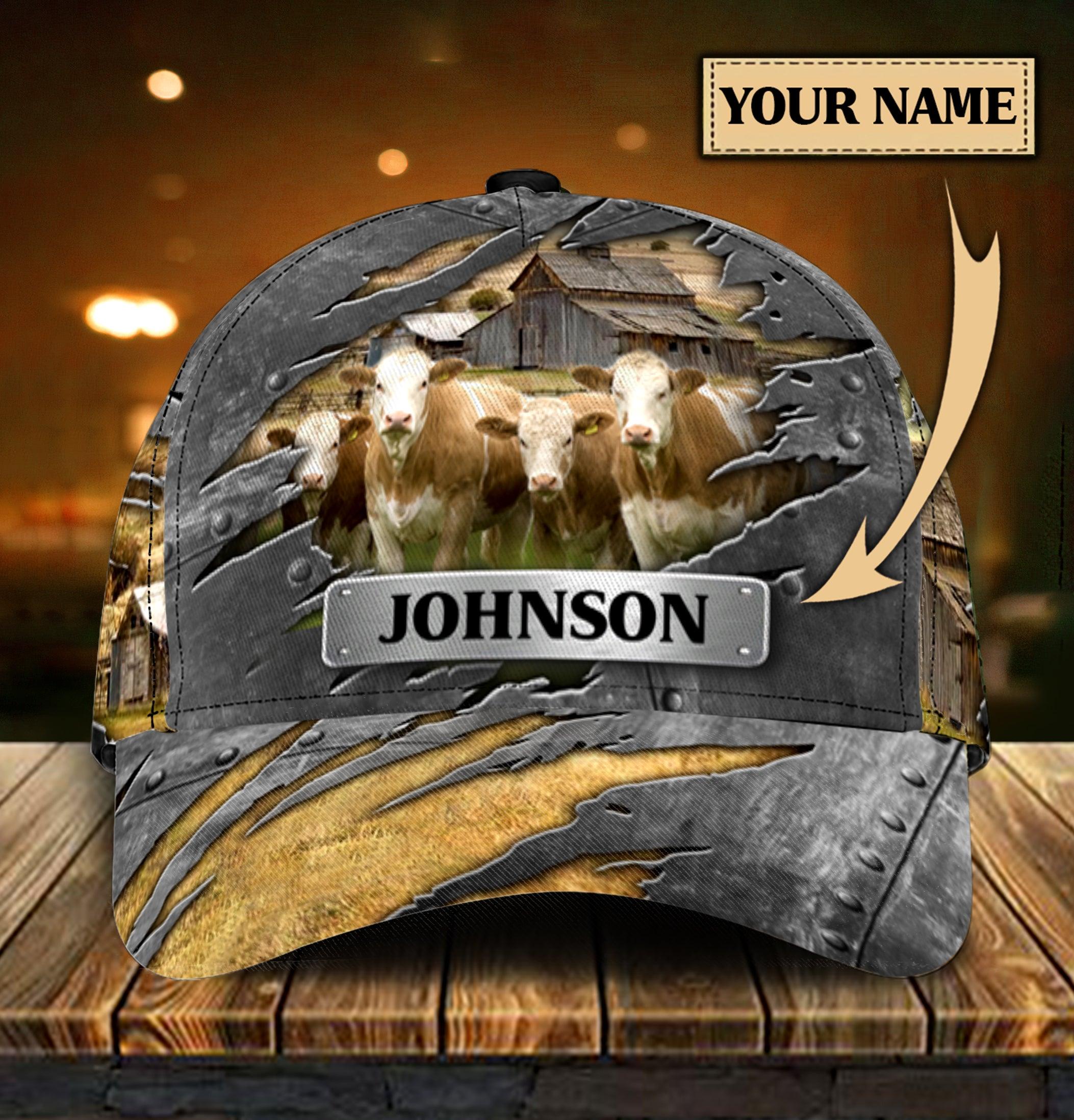 Personalized Cow Classic Cap, Personalized Gift for Farmers, Cow Lovers, Chicken Lovers Trucker Hats Custom Hats Gifts For Men & Women