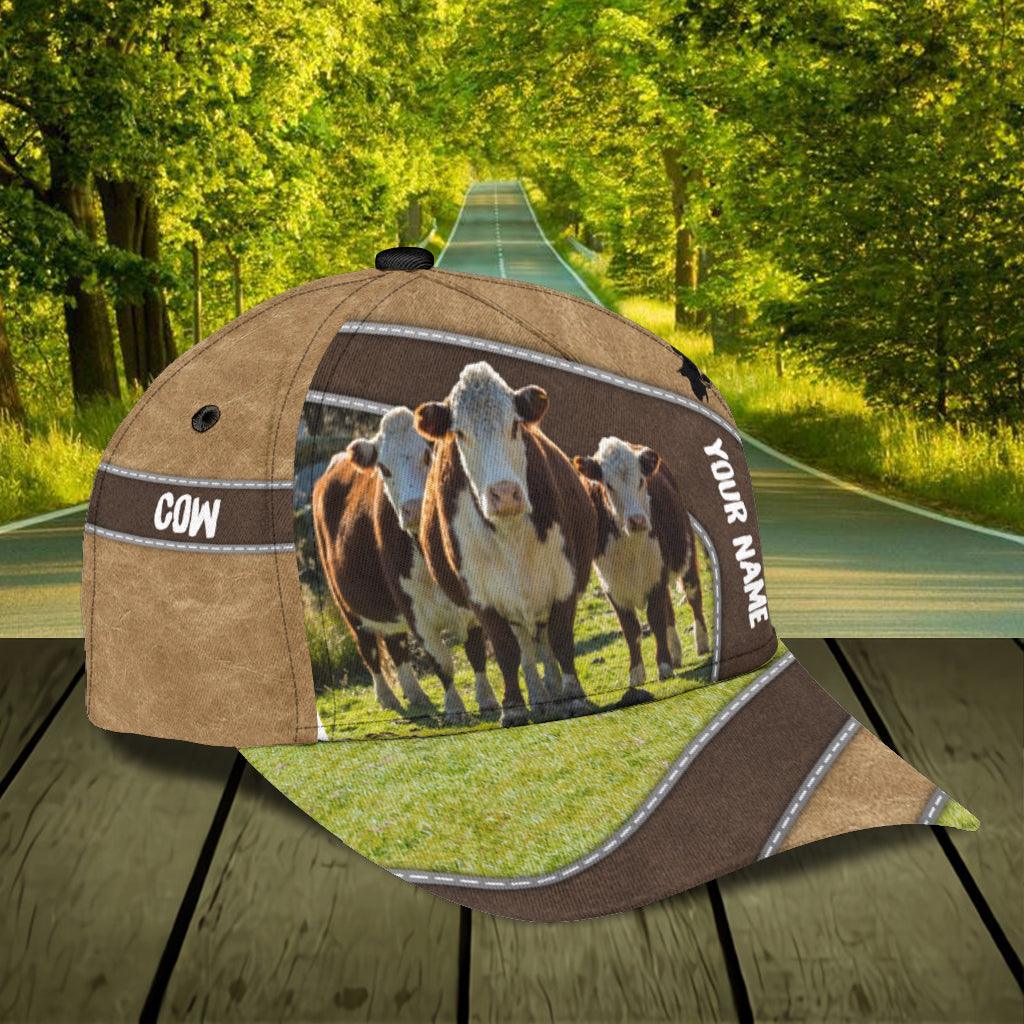 Personalized Cow Classic Cap, Personalized Gift for Farmers, Cow Lovers, Chicken Lovers Trucker Hats Custom Hats Gifts For Men & Women