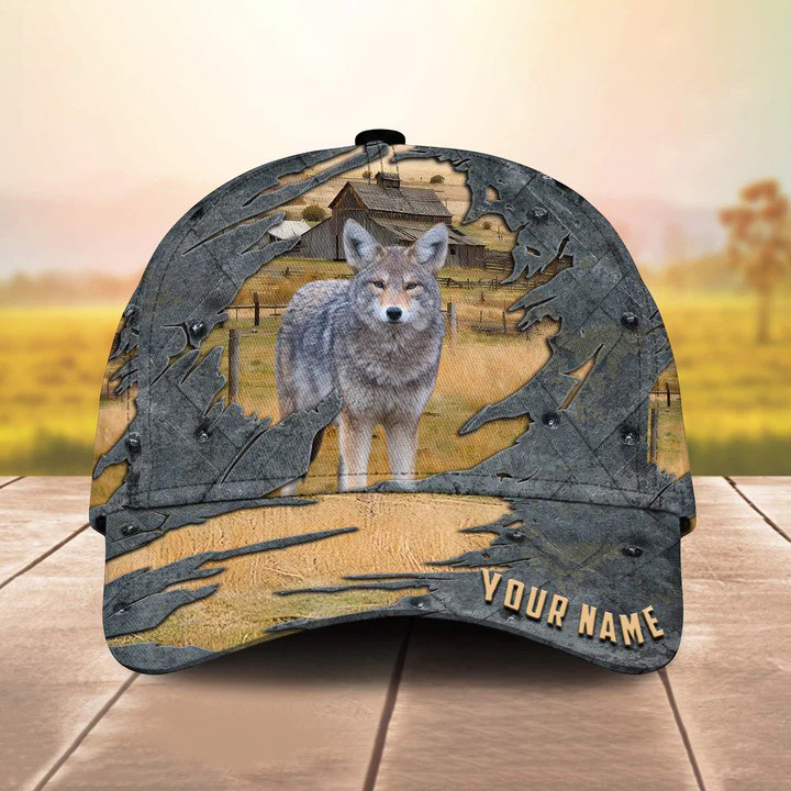 Personalized Coyotes Hats, Coyotes 3D Leather Pattern Classic Cap for Men, Women Trucker Hats Custom Hats Gifts For Men & Women