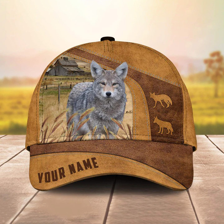 Personalized Coyotes Hats, Coyotes 3D Leather Pattern Classic Cap for Men, Women Trucker Hats Custom Hats Gifts For Men & Women