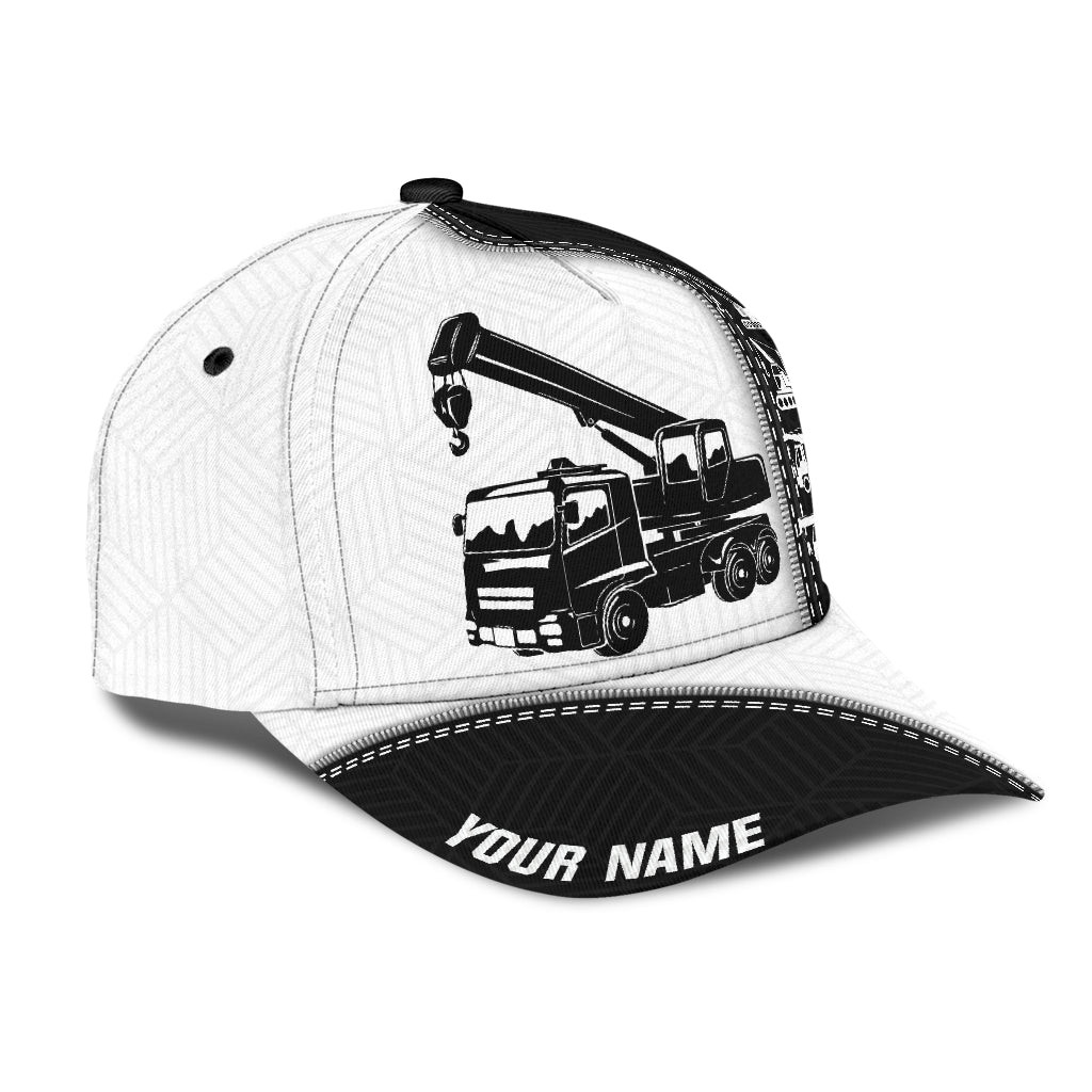 Personalized Crane Excavator Hat for Crane Driver, Crane 3D Classic Cap for Men, Dad , Husband Trucker Hats Custom Hats Gifts For Men & Women