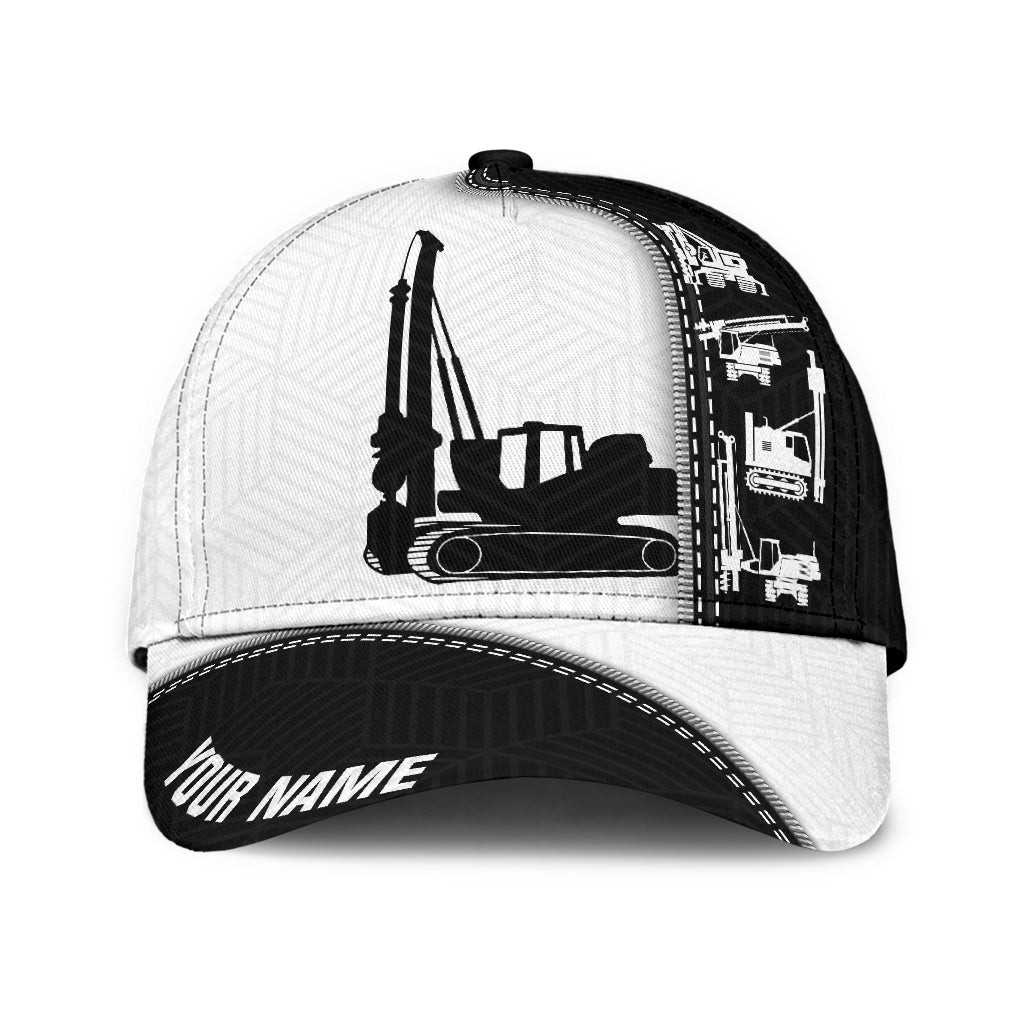 Personalized Crane Excavator Hat for Crane Driver, Crane 3D Classic Cap for Men, Dad , Husband Trucker Hats Custom Hats Gifts For Men & Women