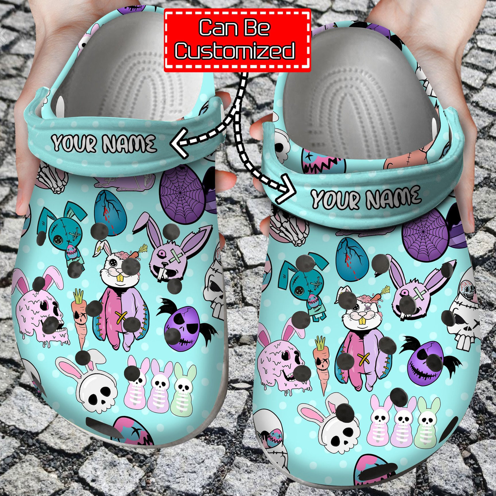 Personalized Creepy Cute Spooky Easter clog Shoes Easter