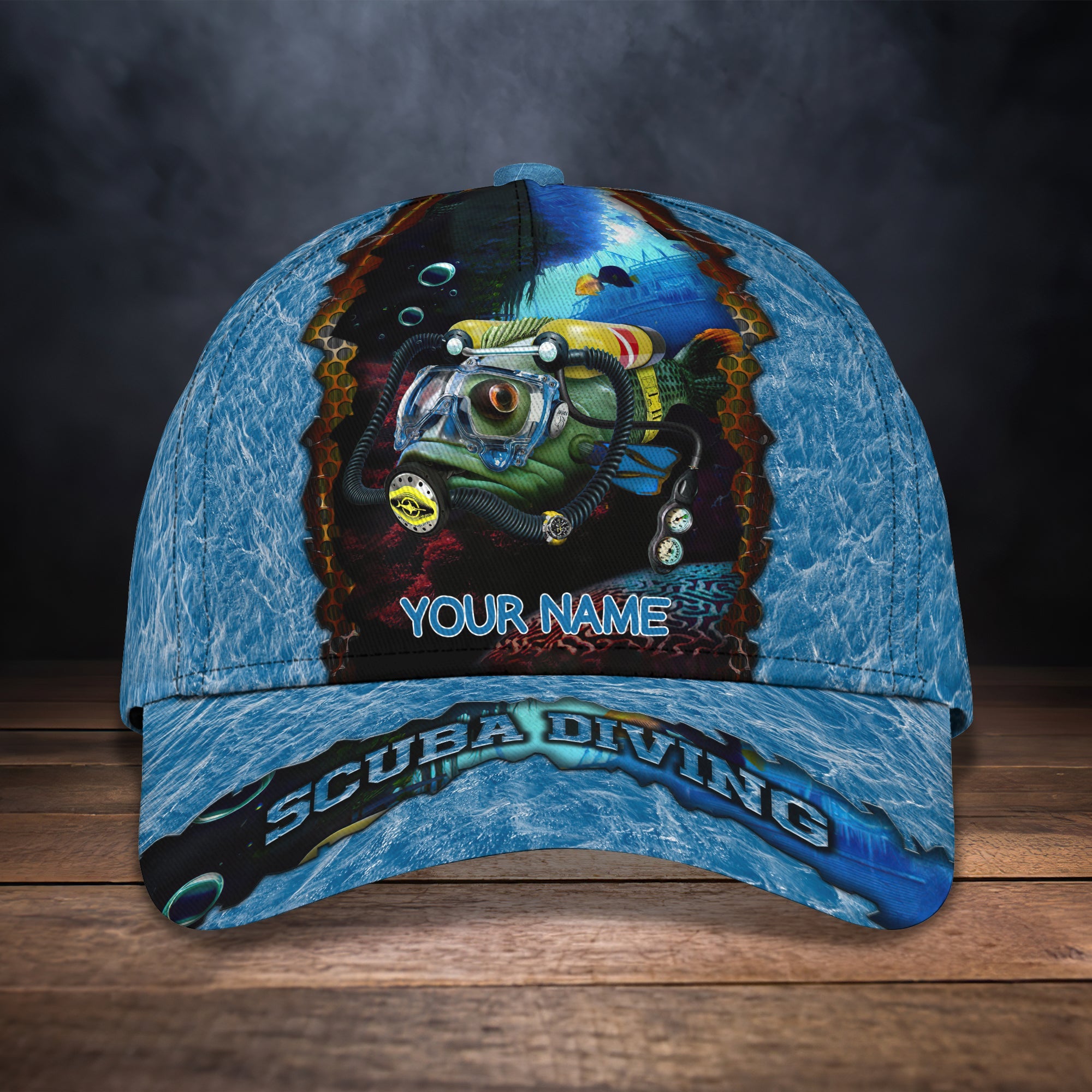 Personalized Custom Classic Cap For Scuba Diving Enthusiasts Trucker Hats Custom Hats Gifts For Men & Women