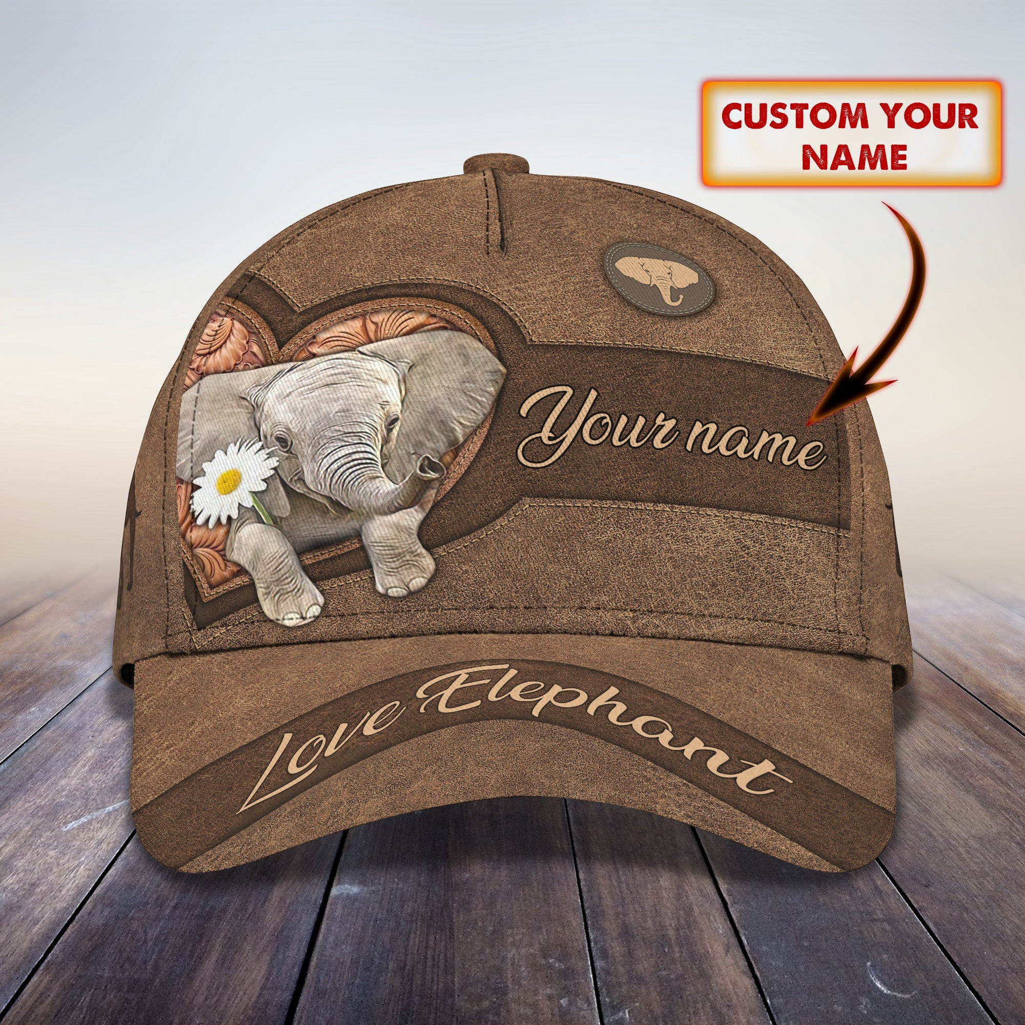 Personalized Custom Classic Cap - Love Elephant Theme Trucker Hats Custom Hats Gifts For Men & Women