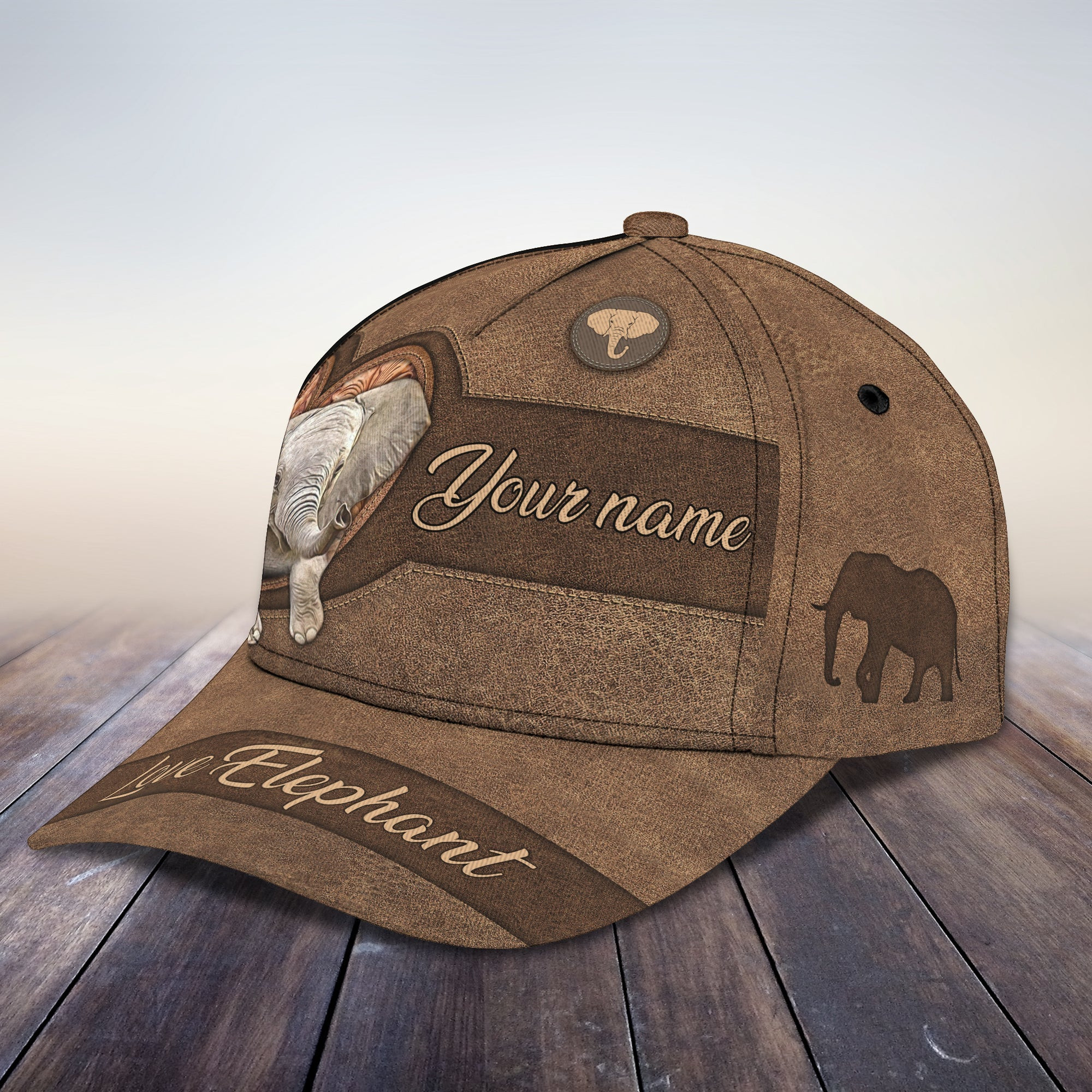 Personalized Custom Classic Cap - Love Elephant Theme Trucker Hats Custom Hats Gifts For Men & Women